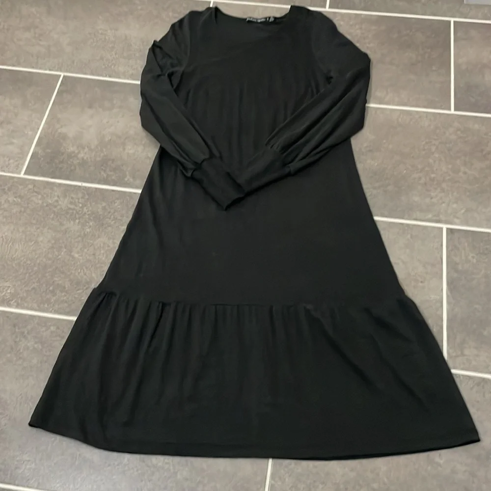 Gudrun Sjorden Black Linen Long Sleeve Dress size Small